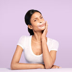 Model wearing SiO anti wrinkle patches