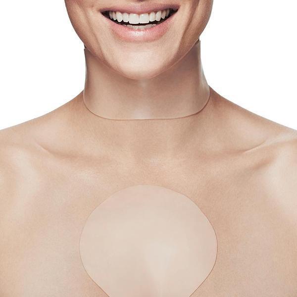 Model wearing SiO anti wrinkle silicone patches