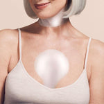 Model wearing SiO Wrinkle Rescue patches