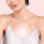 Model wearing SiO SkinPad patches